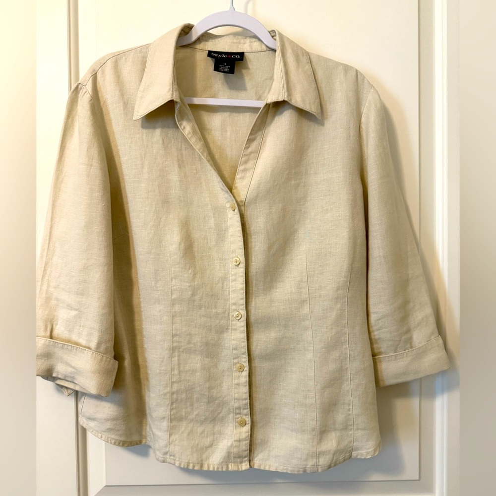 Style & Co. Cream Button Down Shirt